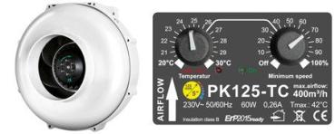 Lüfter Prima Klima 125 Temp. Control 400m3/h